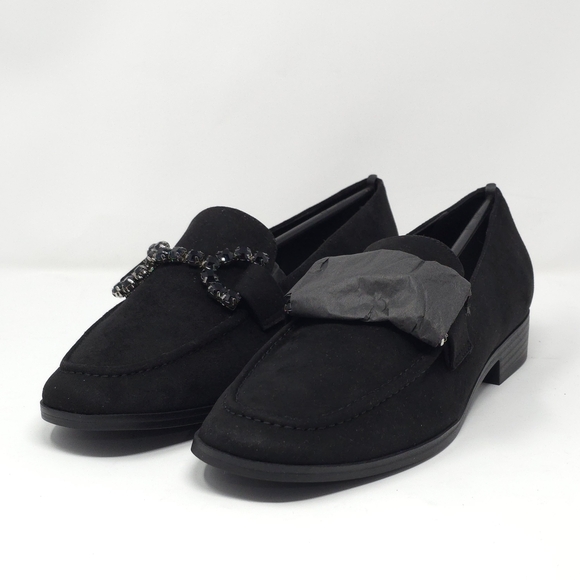 Nine West Lilpa2 Black Suede Chain Loafers 9.5M - Picture 1 of 11